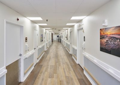 The hallway at the La Jolla Nursing and Rehab facility