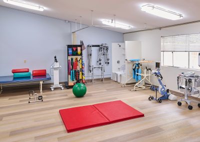 The rehab gym at the La Jolla Nursing and Rehab facility